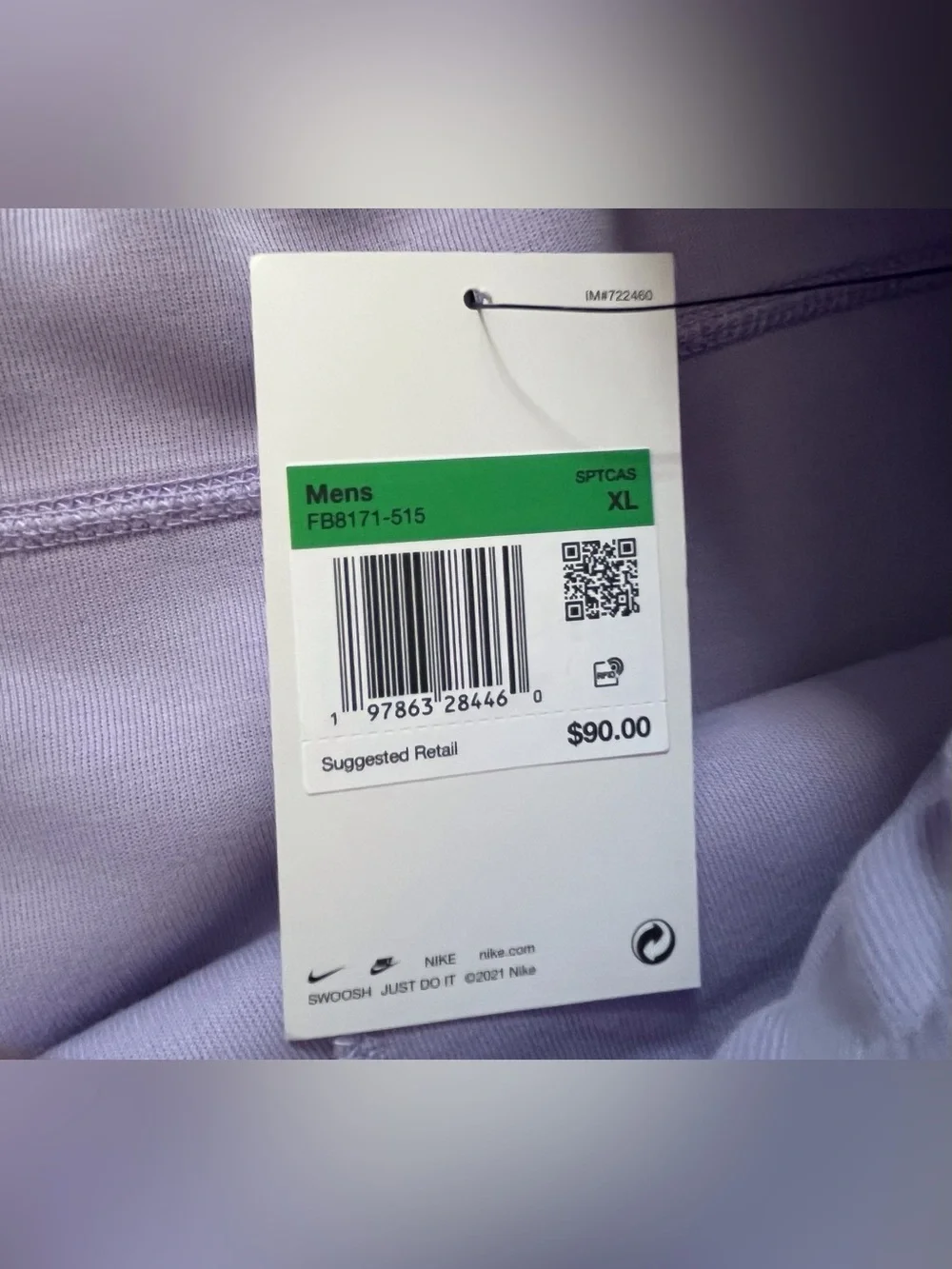 Size XL Mens Nike Sportswear Tech Fleece Shorts Lilac Purple FB8171-515